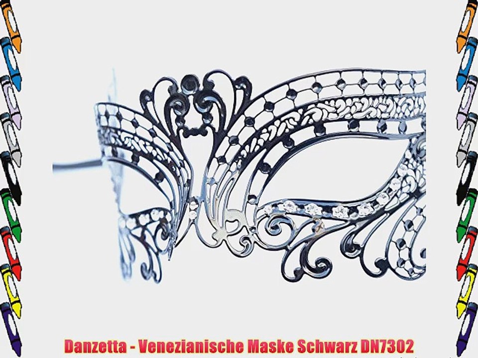 Danzetta - Venezianische Maske Schwarz DN7302