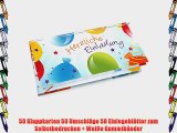 Einladungskarten Geburtstag Party (50 Sets inkl. Kuverts) Set mit Karten und Kuverts mit Luftballons