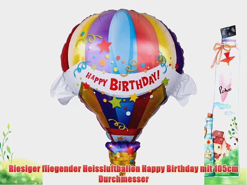Ballongruesse - Riesenballon Happy Birthday Heissluftballon (105cm gasgef?llt im Karton) tolles