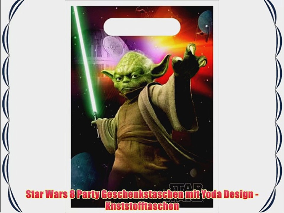 Star Wars 8 Party Geschenkstaschen mit Yoda Design - Knststofftaschen