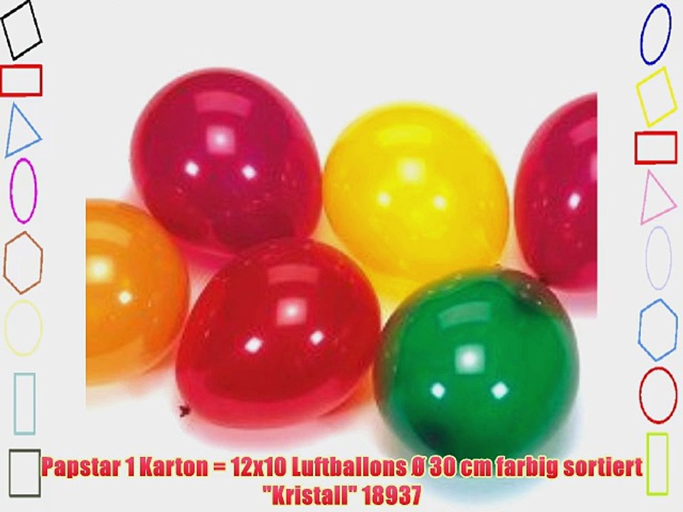 Papstar 1 Karton = 12x10 Luftballons ? 30 cm farbig sortiert Kristall 18937