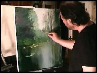 Artist Igor Sakharov.  Russian Bob Ross. write pond