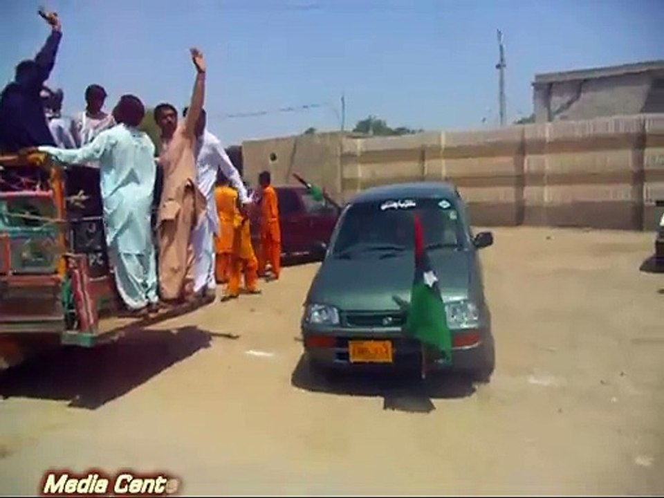 Sinjhoro : PPP Leader Rais khadim Hussain Rind's Rally On 20-08-2015 ( Video 01)