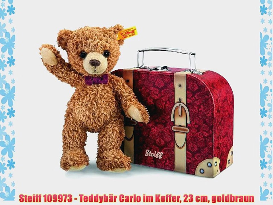 Steiff 109973 - Teddyb?r Carlo im Koffer 23 cm goldbraun