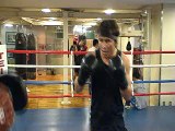 Edwin Valero hitting the mitts