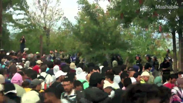 Refugees fleeing to Macedonia face riot police and tear gas at the border
