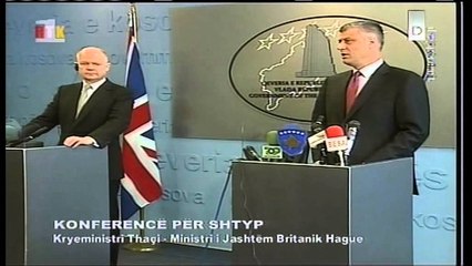 Hague takon Thaçin: Kosova të vijojë dialogun me Serbinë.mpg