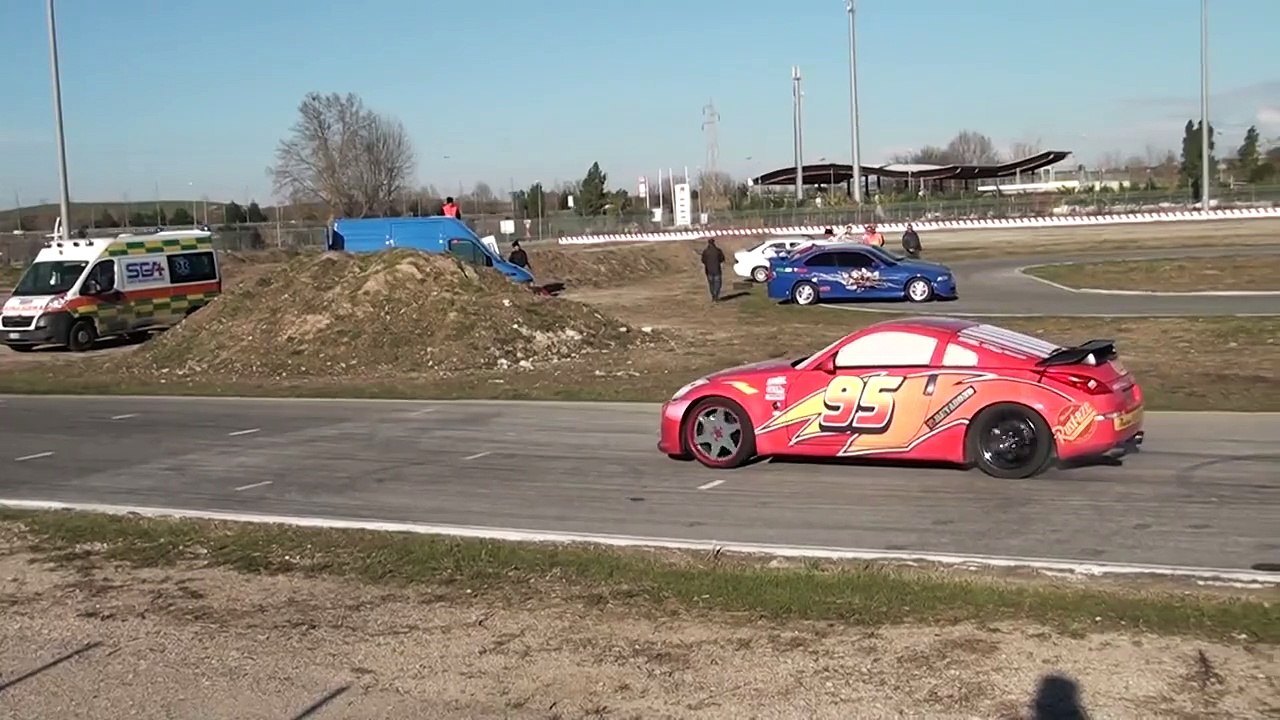 Lightning McQueen Disney Cars Film Running on Track - Video