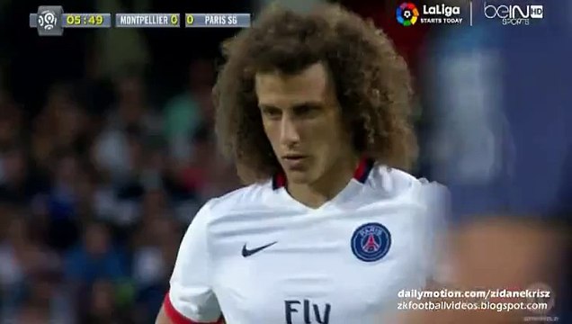 David Luiz Amazing Free-Kick _ Montpellier v. Paris Saint-Germain - 21.08.2015 HD