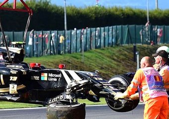 Así se estrelló Maldonado contra las defensas en pruebas del GP de Bélgica