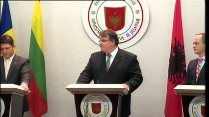 Ministrat e Jashtëm të Lituanisë e Rumanisë,vizitë në TR.Bushati:Marrja e statusit objektiv kombëtar