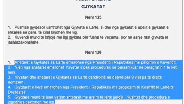 Gjykata e Lartë: Presidenca shpall procedurat për dy anëtarët e rinj