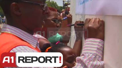 A1 Report - Mur përkujtimor me dedikime për Nelson Mandela