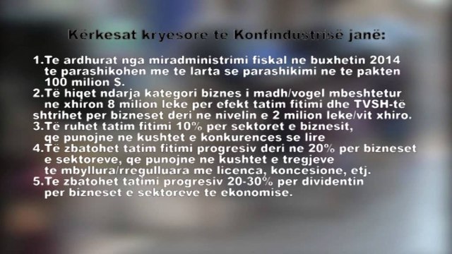 Paketa fiskale dhe buxheti, Konfindustria propozime qeverisë dhe Kuvendit