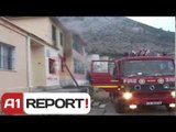 A1 Report - Lezhë, zjarri shkrumbon kopshtin e femijeve, flaket kercenojne banesat
