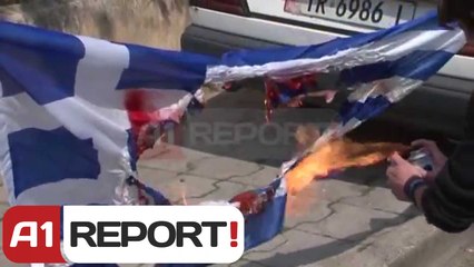 Скачать видео: A1 Report - Vrasja e Karelit, digjet flamuri grek prane ambasades ne Tirane