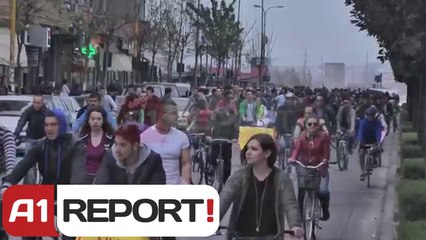 A1 Report - Tirane, perdoruesit e biçikletave ne proteste