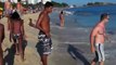 André Pantanito tomando caldo na praia de Ipanema Rio de Janeiro