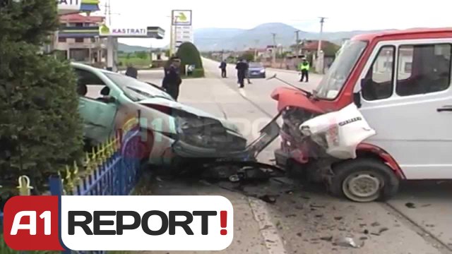 A1 Report - Korçe, dy aksidente brenda dites 3 te plagosur, 1 ne gjendje te rende