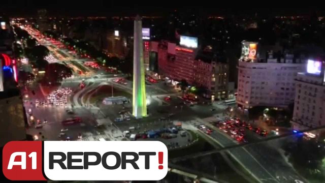 A1 Report - Argjentina ndriçon Obeliskun me ngjyrat të Brazilit dhe Kupës së Botës