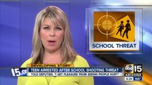 Teen arrested after school shooting threat