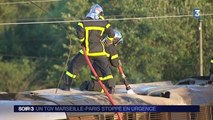 La ligne de train Paris Marseille, perturbée par un TGV en feu