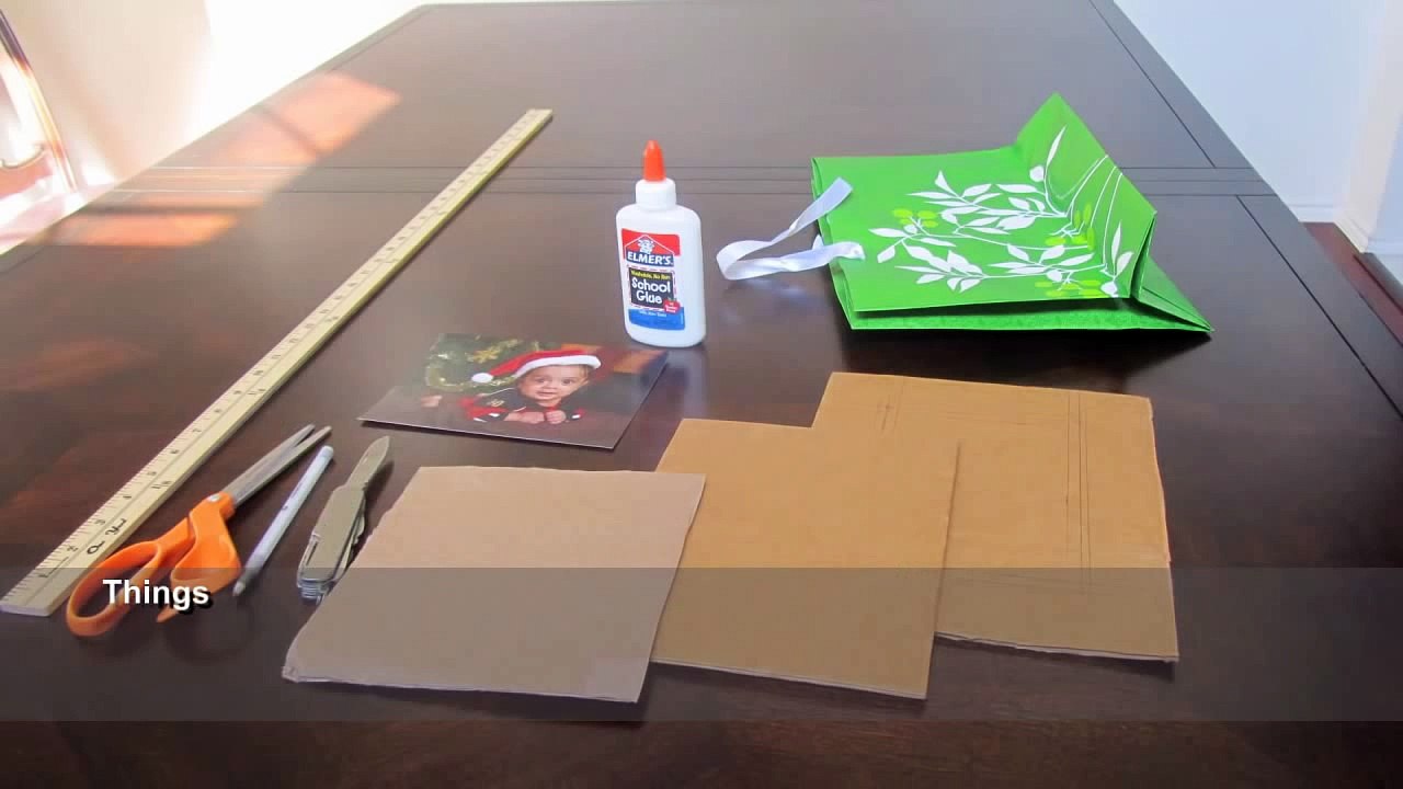 Recycled craft - How to make a Picture Frame out of gift bag