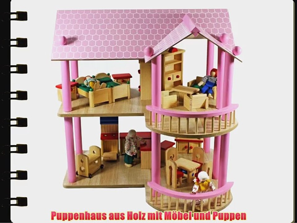 Lilly riesiges XL Puppenhaus Villa aus Holz   M?bel   Puppen 48x40x495cm