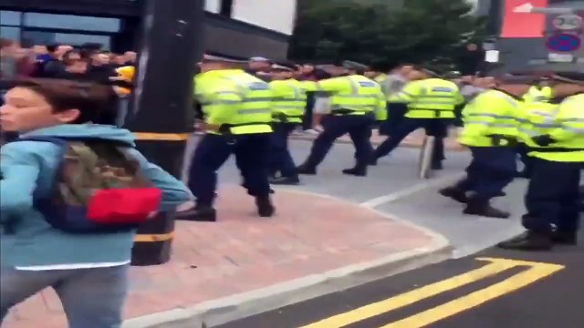 Manchester United v Bruges: hooligans fight
