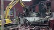 Demolition of the fire-ravaged Barnard Elementary School building begins