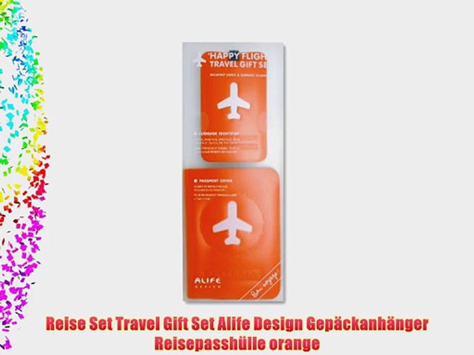 Reise Set Travel Gift Set Alife Design Gep?ckanh?nger Reisepassh?lle orange