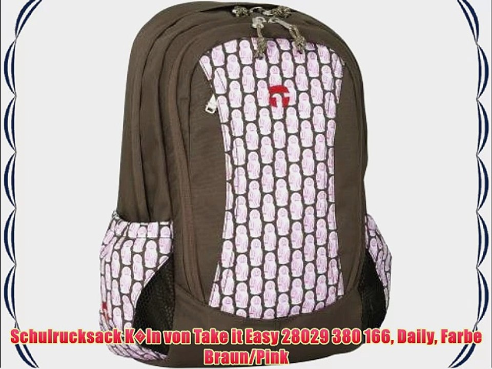 Schulrucksack K?ln von Take it Easy 28029 380 166 Daily Farbe Braun/Pink