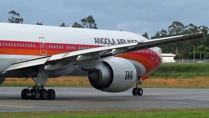 TAAG Angola B777-300ER Takeoff Oporto Airport RWY17