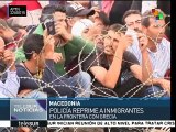 Macedonia: policía reprime a migrantes en la frontera