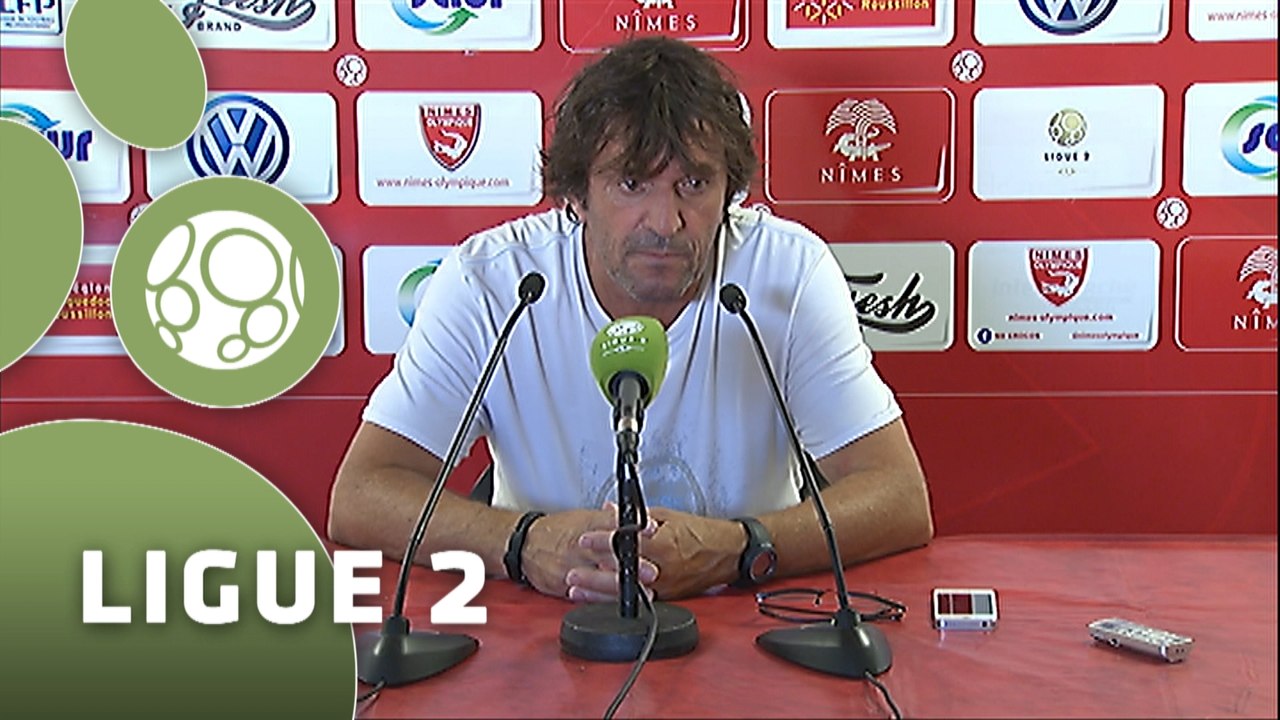 Conférence de presse Nîmes Olympique - AS Nancy Lorraine (2-2) : José  PASQUALETTI (NIMES) - Pablo  CORREA (ASNL) - 2015/2016