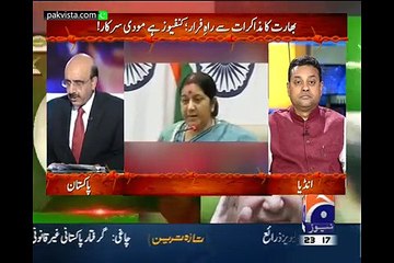 Pak India Talks Special Transmissions Hosted by Hamid Mir on Geo News 22nd August 2015