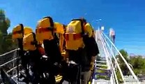 (POV) Vortex Stand-up Roller Coaster Ride - California's Great America Theme Park 2015
