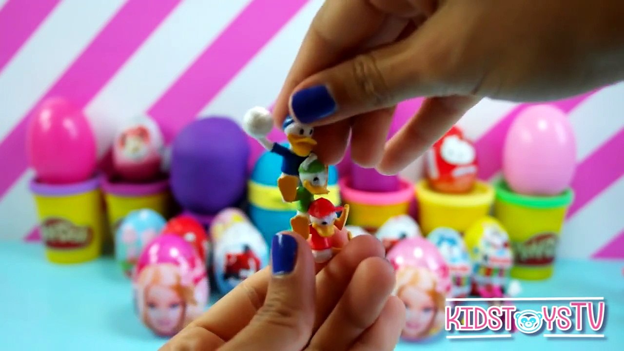 Peppa Pig Kinder Surprise Eggs Play Doh Barbie Spiderman Frozen