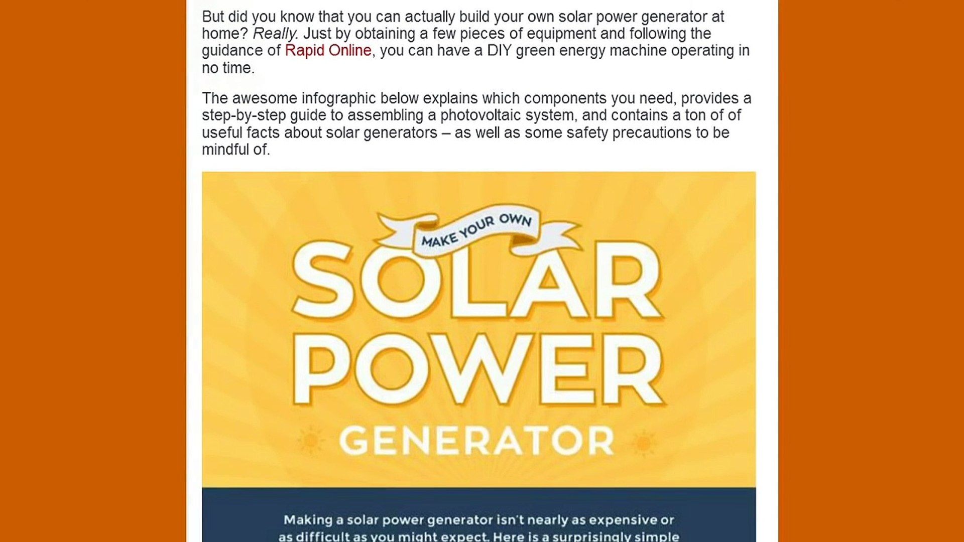How To Make Your Own Solar Generator
