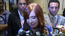 11 de ABR. Declaraciones a la prensa de Cristina Fernández. Cumbre de las Américas Panamá 2015.