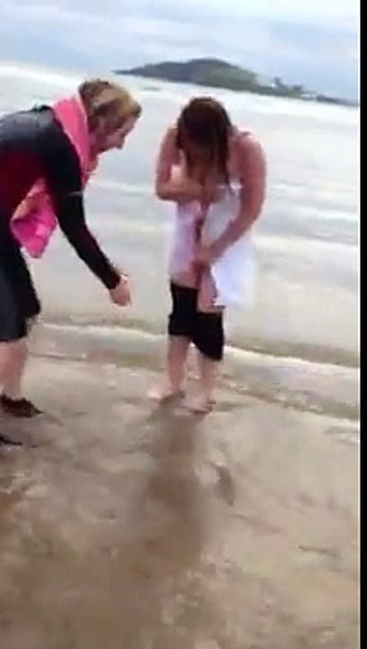 The time when KJ went for an evening swim fully clothed...