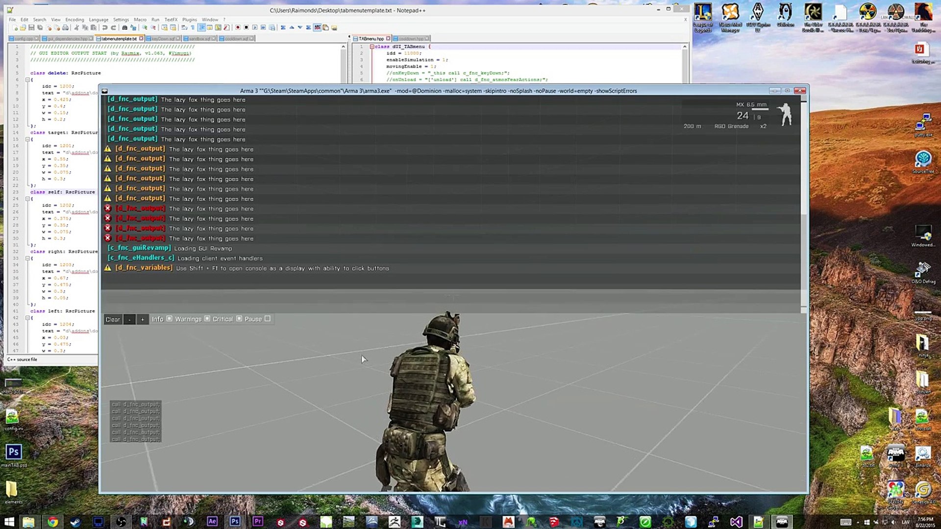 Dominion mod: in-game developer console