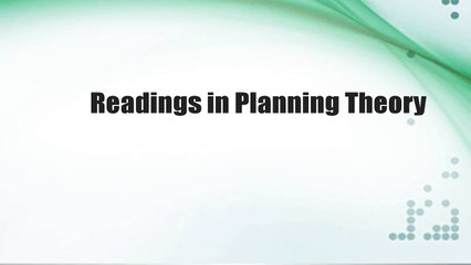 Readings in Planning Theory