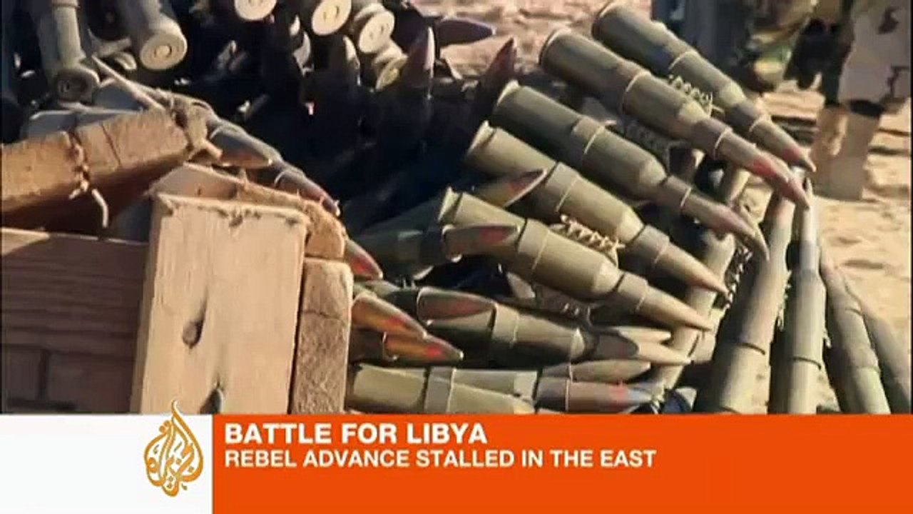 Libyan rebels western advance stalled