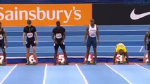 Oshane Bailey & Kim Collins in Heat 2 Men's 60m at British Athletics Indoor Grand Prix
