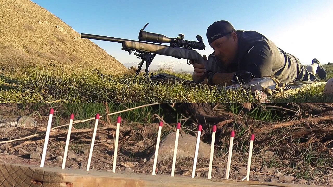 CZ 455 .22 LR Tacticool Camo Cerakote by Joe Firearms vs Match Sticks at 25 & 35 yards