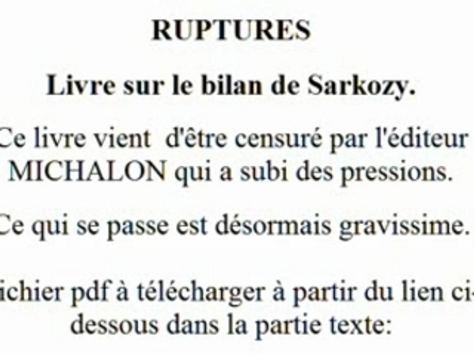 Sarko - livre censuré sous pressions