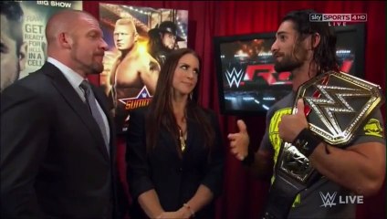 Stephanie McMahon, Triple H and Seth Rollins Backstage Segment