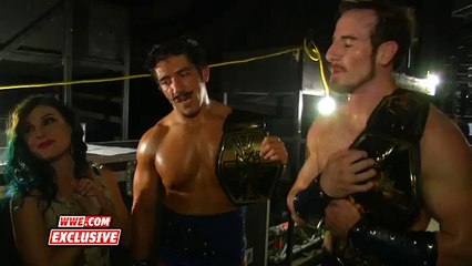 The Vaudevillains and Blue Pants celebrate their victory  WWE.com Exclusive, August 22, 2015 WWE On Fantastic Videos
