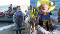 Refugiados sirios llegan en masa a la isla griega de Lesbos desde Turquía